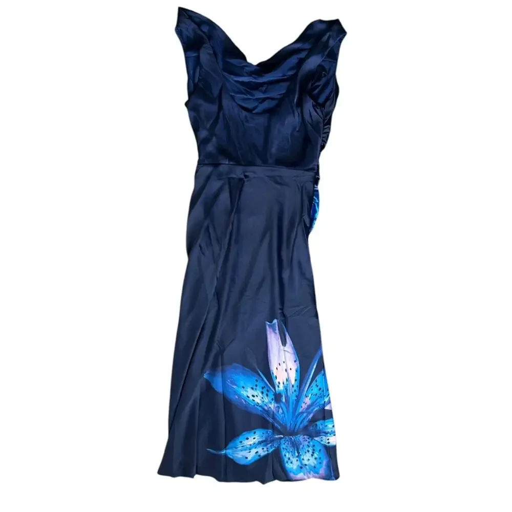abercrombie cowl neck draped maxi dress - draping details across the bodice and a thigh Abercrombie & Fitch Cowl Neck
